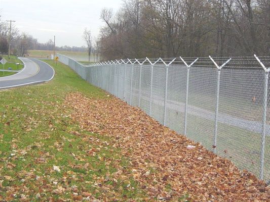 High Quality And Durability Wholesale High Security Galvanized Chain Link Fence Cost With Barbed Wire On Top