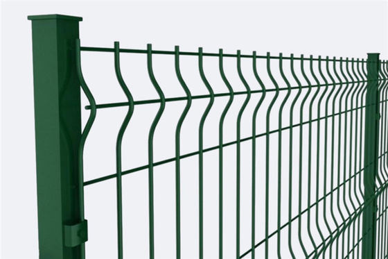 Hot Galvanized Welded Mesh Fencing Metal PVC Coated Green 3D V Bending Curved